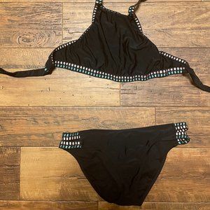 Black, Pink and blue women's bikini